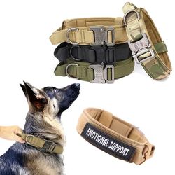 tactical police dog collar military adjustable duarable nylon german shepard for medium large walking training pet acces