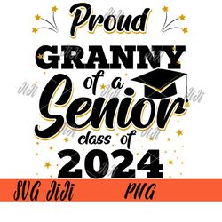 senior 2024 family png, proud granny class of 2024 graduation png