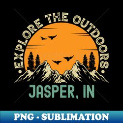 jasper indiana - explore the outdoors - jasper in vintage sunset - exclusive png sublimation download - unleash your inner rebellion