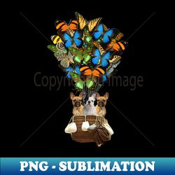 french bulldogs dog butterfly hot air balloon - aesthetic sublimation digital file - defying the norms