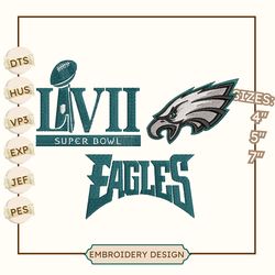 nfl super bowl lvii philadelphia eagles embroidery design, nfl football logo embroidery design, famous football team embroidery design, football embroidery design, pes, dst, jef, files