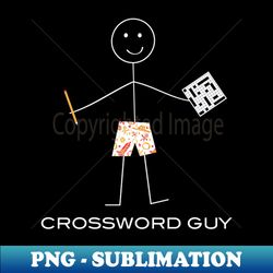 funny mens crossword puzzle guy - high-resolution png sublimation file - unlock vibrant sublimation designs