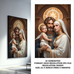 catholic holy family ai-generated photos for posters, photos for print