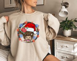 Cute Cow Christmas Sweatshirt, Farm Christmas, Funny Animal Sweater, Christmas Gift for Animal Lover, Funny Cow Sweater,