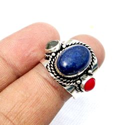 multi gemstone ethnic handmade adjustable ring jewelry india