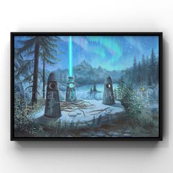 skyrim print| skyrim poster| skyrim art| the elder scrolls art| video game art| gift for gamer| fantasy art| wall decor