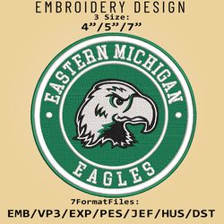 ncaa logo eastern michigan eagles, embroidery design, embroidery files, ncaa eagles, machine embroidery pattern