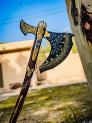 god of war leviathan axe, handmade leviathan axe replica, kratos axe, leviathan axe, kratos cosplay, gift for him, gift