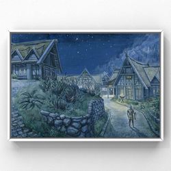 Skyrim Print| Fantasy Art | Video game Art| Gift for gamers | Wall Decore