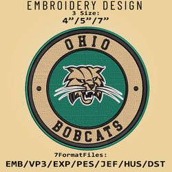 ncaa logo ohio bobcats, embroidery design, embroidery files, ncaa ohio bobcats, machine embroidery pattern