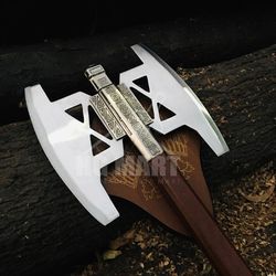 hand forged gimli replica battle axe with sheath from lord of the rings groomsman gift,gift for him fantasy axe, engrave