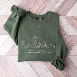 nativity scene sweater, christian christmas sweatshirt, christmas nativity shirt, true story nativity, religious christm