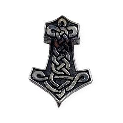 pendant hammer of the god thor mjollnir celtic knot, code s60125g, completely blackening sterling silver 925