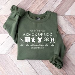 put on the full armor of god sweatshirt, religious gifts for christian, bible verse shirt, faith shirt, believe christia