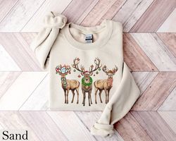 reindeer christmas sweatshirt, womens christmas shirt, retro christmas shirt, holiday sweaters, christmas gifts, xmas ts