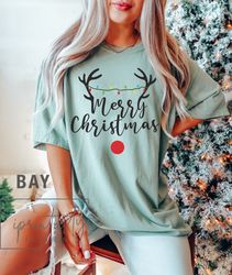 reindeer merry christmast-shirt, cute christmas t-shirt, reindeer merry shirt, holiday apparel, iprintasty christmas com