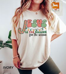 retro christmas christian shirt, retro chritmas tee, holiday apparel, holiday apparel, iprintasty christmas, comfort col