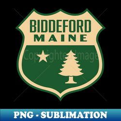 biddeford maine retro pine tree shield tan - vintage sublimation png download - bold & eye-catching