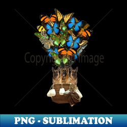 german shepherd dog butterfly hot air balloon - instant sublimation digital download - transform your sublimation creations