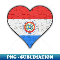 paraguayan jigsaw puzzle heart design - gift for paraguayan with paraguay roots - signature sublimation png file - capture imagination with every detail