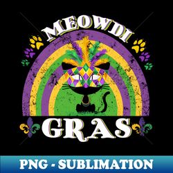 rainbow cat mardi gras meowdi gras - high-quality png sublimation download - defying the norms