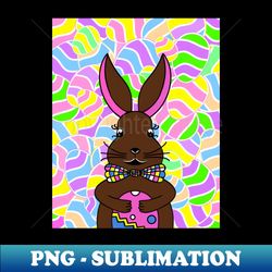 chocolate funny easter bunny with eggs - exclusive sublimation digital file - capture imagination with every detail