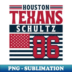 houston texans schultz 86 american flag football - decorative sublimation png file - enhance your apparel with stunning detail