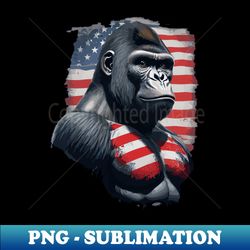 american patriotic gorilla - decorative sublimation png file - unleash your inner rebellion