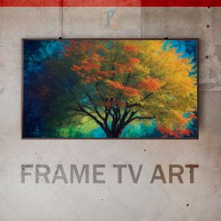 samsung frame tv art digital download, frame tv art autumn tree, frame tv art modern, frame tv painting, expressive