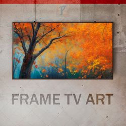 samsung frame tv art digital download, frame tv art autumn tree, frame tv art modern, frame tv painting, expressive