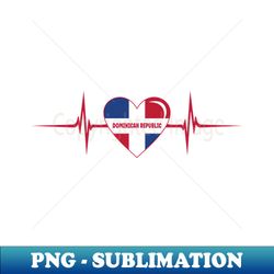 heartbeat design dominican republic flag dominican republic - retro png sublimation digital download - perfect for sublimation mastery