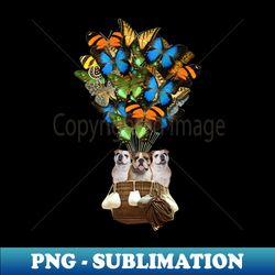 bulldog dog butterfly hot air balloon - digital sublimation download file - capture imagination with every detail