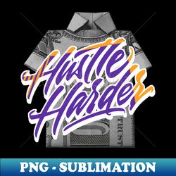 Hustle Harder Field Purple Retro - Special Edition Sublimation PNG File - Instantly Transform Your Sublimation Projects
