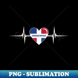 heartbeat design dominican republic flag dominican republic - artistic sublimation digital file - enhance your apparel with stunning detail