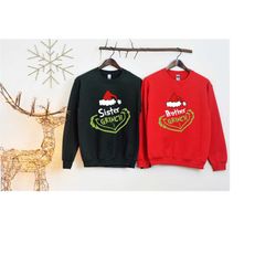 family matching grinch sweatshirt, personalized christmas shirt, custom christmas matching, customized gift hoodie, mama