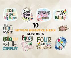 Birthday SVG Bundle Include 117 Design, Birthday Svg, Happy Birthday Png, T-shirt Designs 47