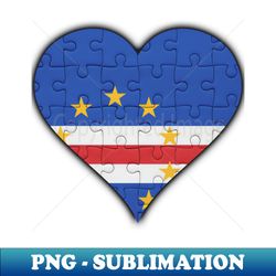 cape verdean jigsaw puzzle heart design - gift for cape verdean with cape verde roots - creative sublimation png download - unlock vibrant sublimation designs