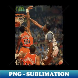 Patrick Ewing Dunking Over 74 Ralph Sampson 1982 - High-Resolution PNG Sublimation File - Revolutionize Your Designs