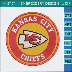 nfl kansas city chiefs logo embroidery design, nfl football logo embroidery design, famous football team embroidery design, football embroidery design, pes, dst, jef, files