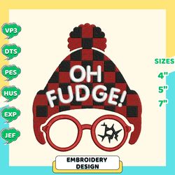 oh fudge embroidery machine design, christmas, a christmas story embroidery design, merry xmas embroidery design