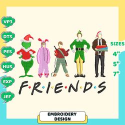 christmas embroidery designs,  friend embroidery designs, christmas movies character embroidery, merry xmas embroidery files