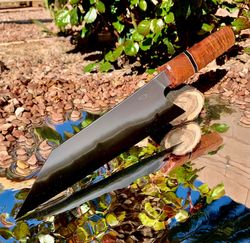 hand forged san mai bunka chef knife