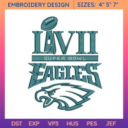 nfl super bowl lvii philadelphia eagles embroidery design, nfl football logo embroidery design, famous football team embroidery design, football embroidery design, pes, dst, jef, files