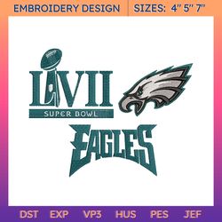 nfl super bowl lvii philadelphia eagles embroidery design, nfl football logo embroidery design, famous football team embroidery design, football embroidery design, pes, dst, jef, files