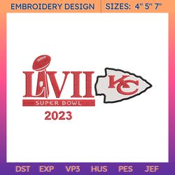 nfl super bowl lvii kansas city chief embroidery design, nfl football logo embroidery design, famous football team embroidery design, football embroidery design, pes, dst, jef, files