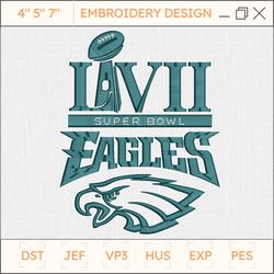 nfl super bowl lvii philadelphia eagles embroidery design, nfl football logo embroidery design, famous football team embroidery design, football embroidery design, pes, dst, jef, files