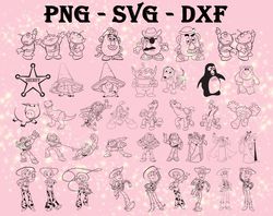 toy story outline svg, bundles toy story svg, png,dxf,...