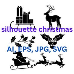 silhouette christmas svg t-shirt svg design, cap svg design , svg sticker