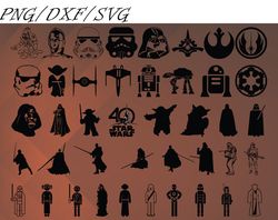 star war silhouette svg, bundles star wars svg, png,dxf,...