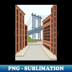 manhattan bridge dumbo downtown brooklyn nyc - retro png sublimation digital download - unleash your inner rebellion